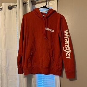 Wrangler Red Crewneck Hoodie with Sleeve Logo